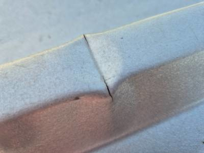 Photo showing severe damage causing splittingon the rib.